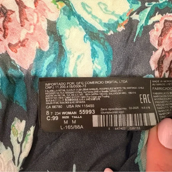 Mango Floral Blouse - Black and Green - Picture 4 of 4